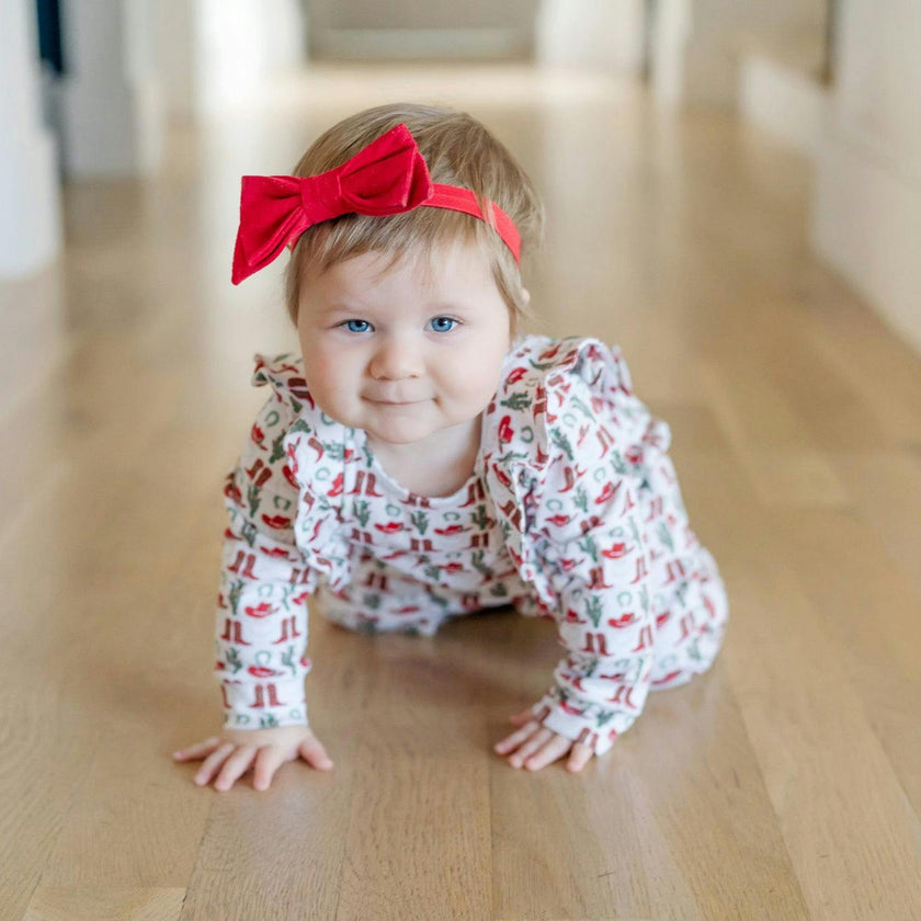 Evelyn Girls' Romper Cowboy Christmas