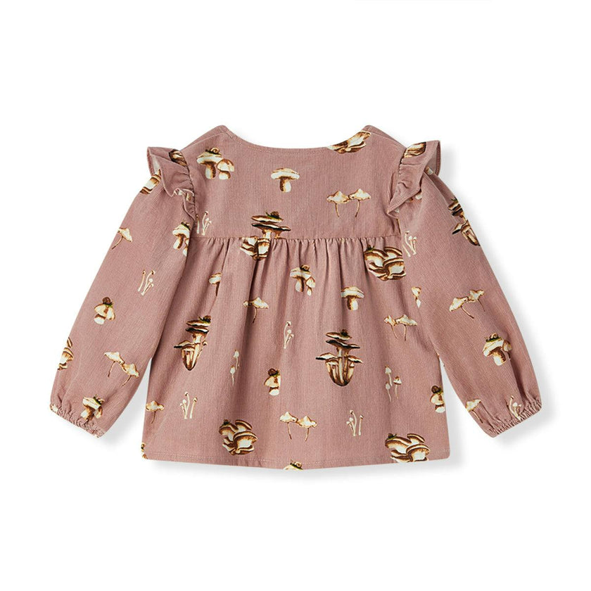 Mushroom Corduroy Long Sleeve Top