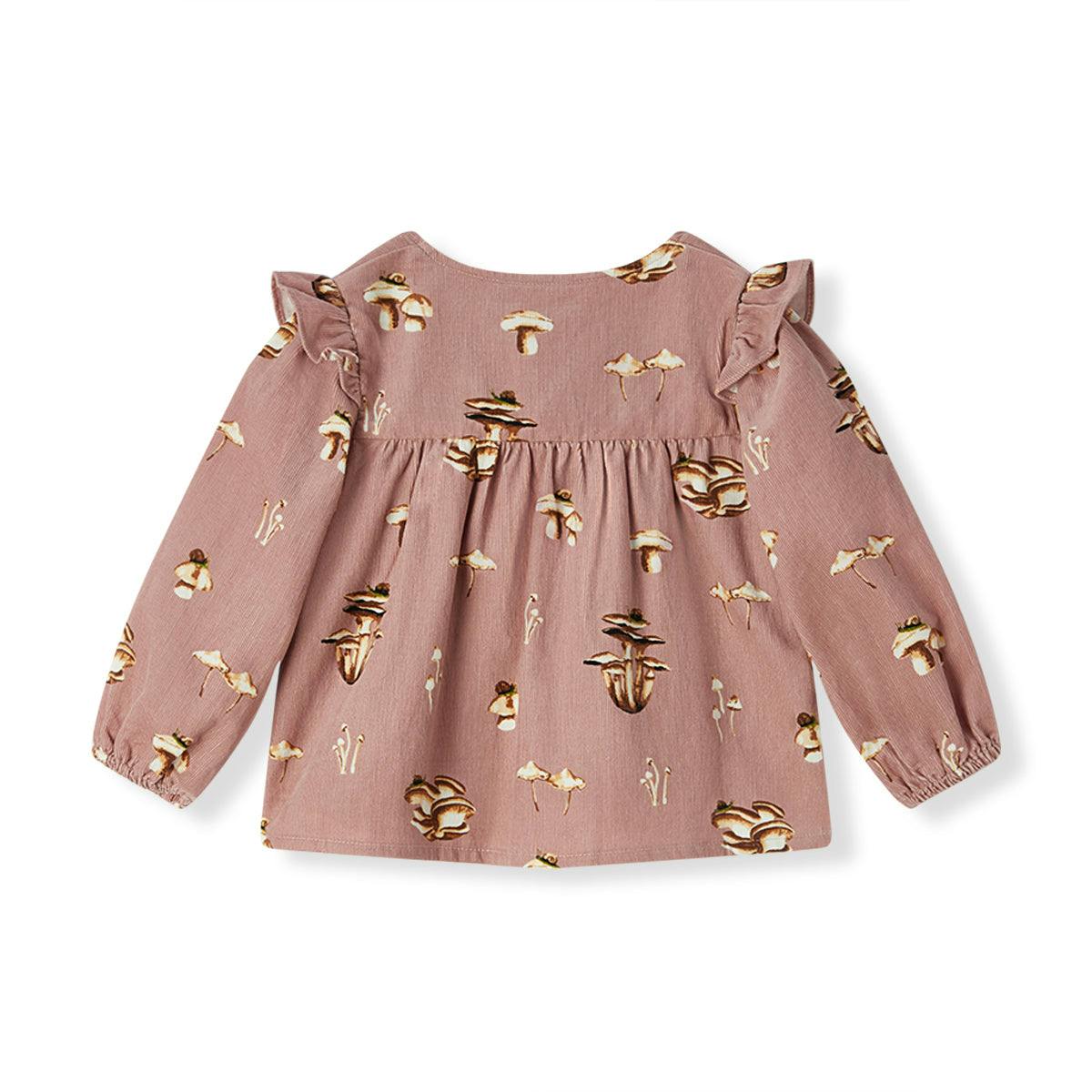 Mushroom Corduroy Long Sleeve Top