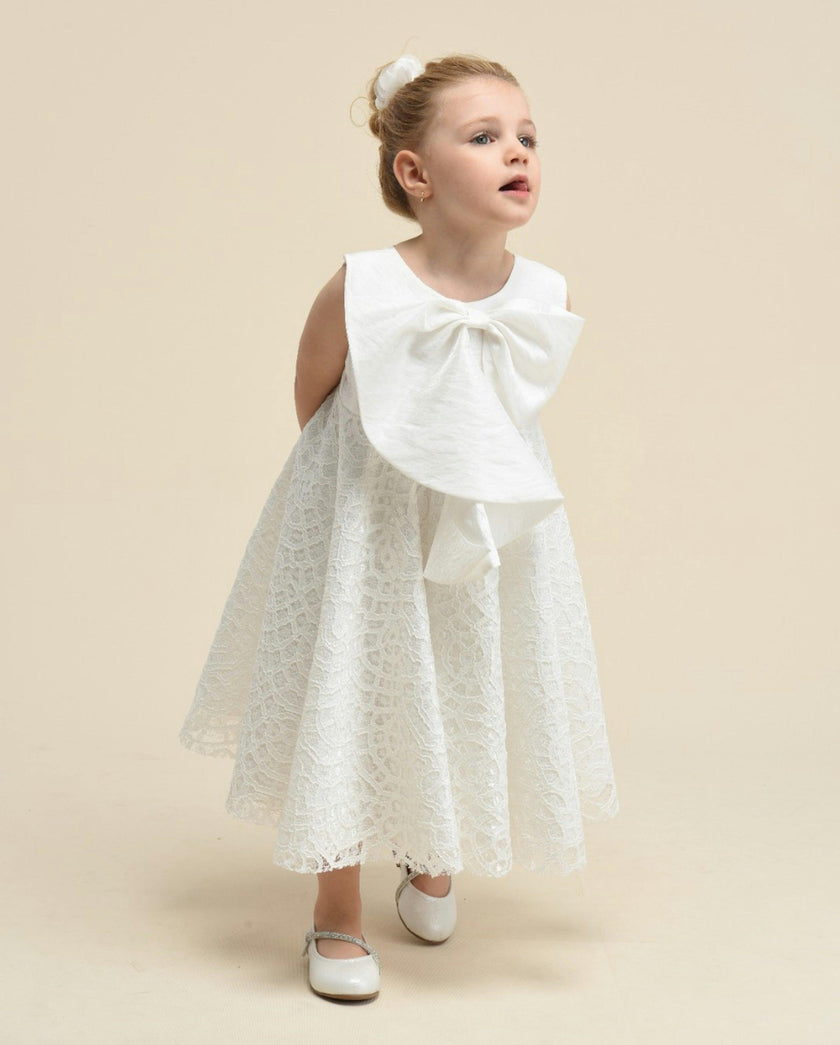 Cream Pamela Embroidered Dress
