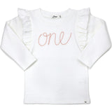 Millie Long Sleeve Tee in 'one' Pink Eyelash Writing