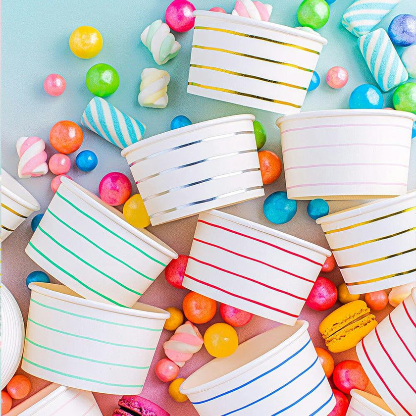 Gold Frenchie Striped Treat Cups