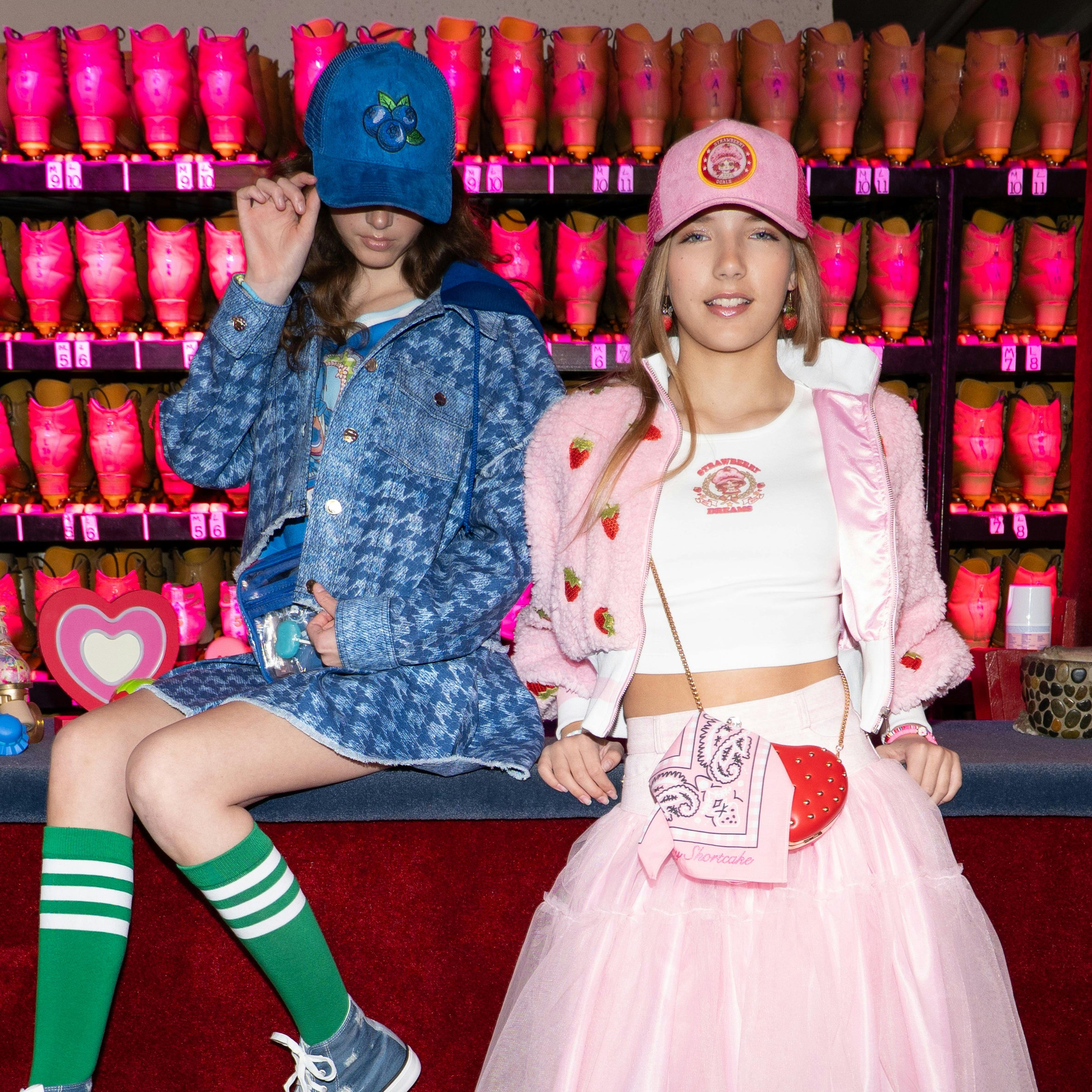 LOL Surprise! x Strawberry Shortcake Blueberry Muffin Berry Houndstooth Denim Hooded Jacket