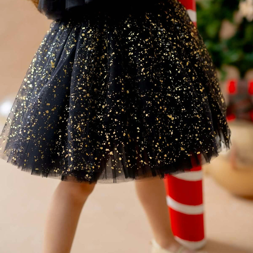 Shiny Black Dress Set