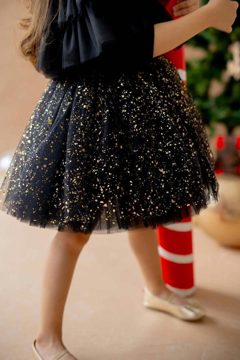 Shiny Black Dress Set