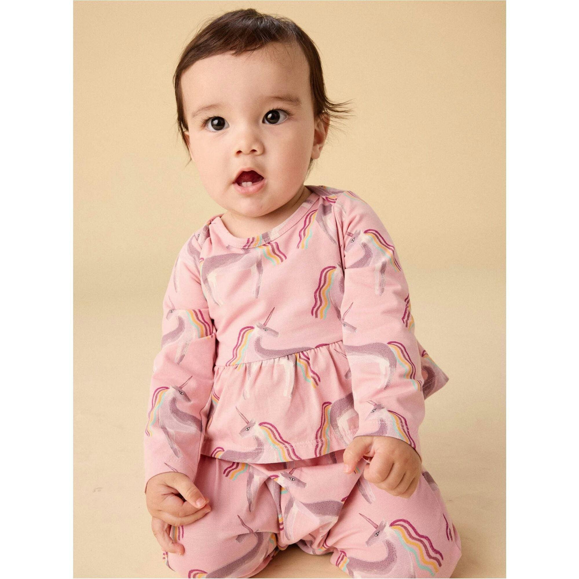 Pretty Peplum Baby Romper, Yellow