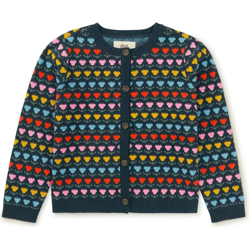 Iconic Raglan Long Sleeve Button-Up Knit Cardigan, Multi