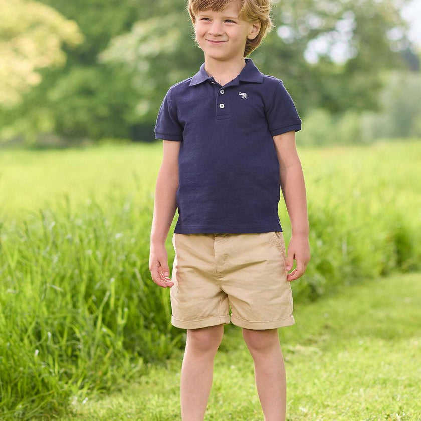 Harry Piqué Polo in Navy