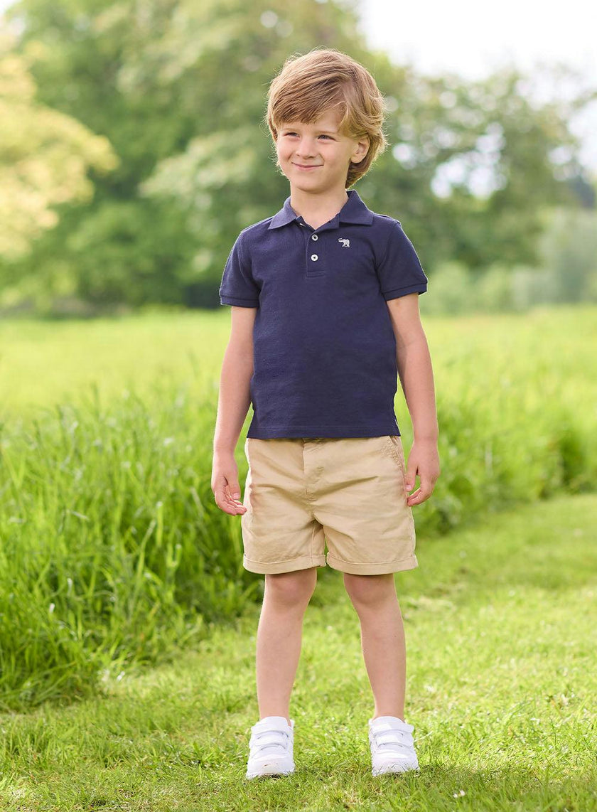 Harry Piqué Polo in Navy