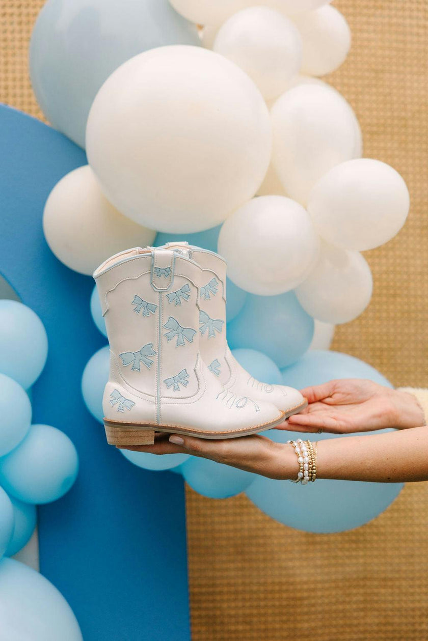 Cowgirl Baby Blue Bow Boots