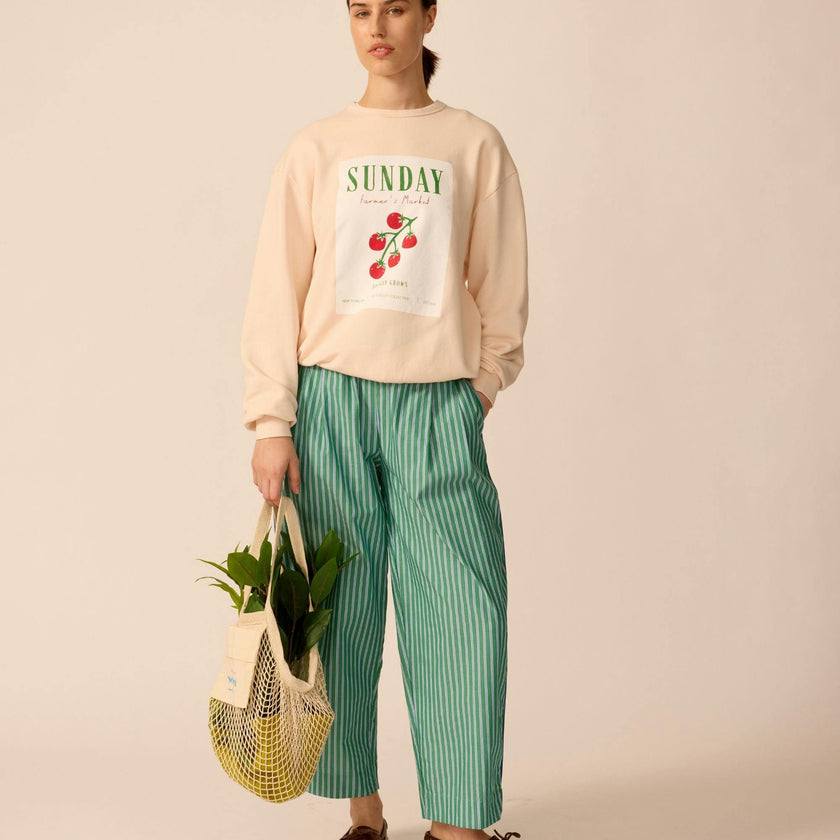 Adult Friday Pant in Cucumber Stripe