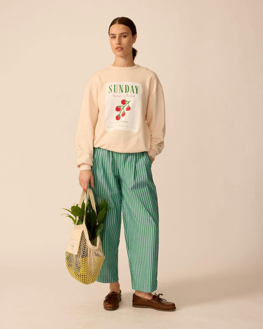 Adult Friday Pant in Cucumber Stripe