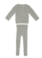 Tiny Tiles Knit Crew Neck Henley Sweater & Pant 2-Piece Set