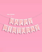 Gingham Birthday Banner - pre-strung banner