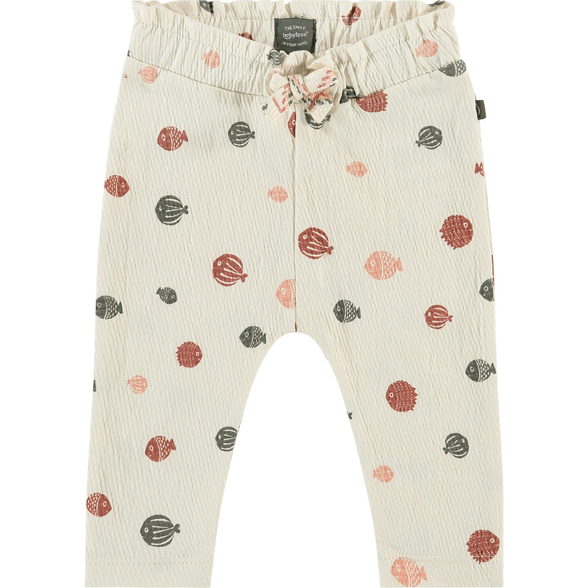 All-Over Blowfish Graphic Print Textured Pants