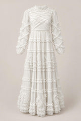 Sinead Dress in Ivory Gilded Tulle