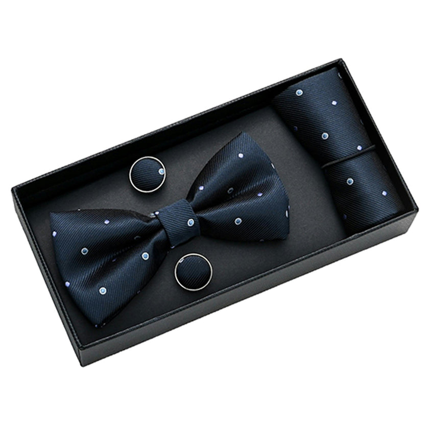 Black and Purple Dotted Bowtie Set