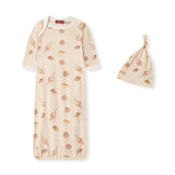 Seashells Bamboo Newborn Gown & Hat Set
