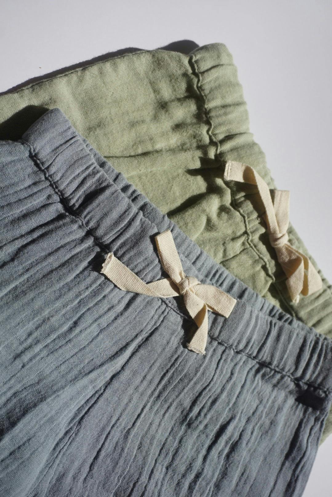 Cayden | Organic Muslin Petit Croissant Set | Sage