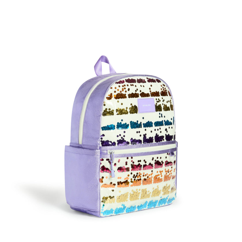Kane Backpack, Metallic Lilac Quilted Sequins