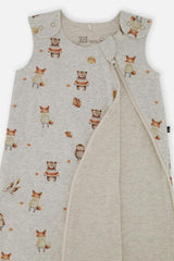 Organic Cotton Sleep Sack Beige Animal Print