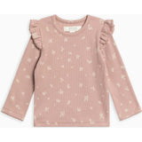 Rina Ribbed Ruffle Long Sleeve Top