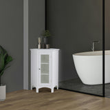 Madison Wooden Corner Floor Cabinet with Glass Door