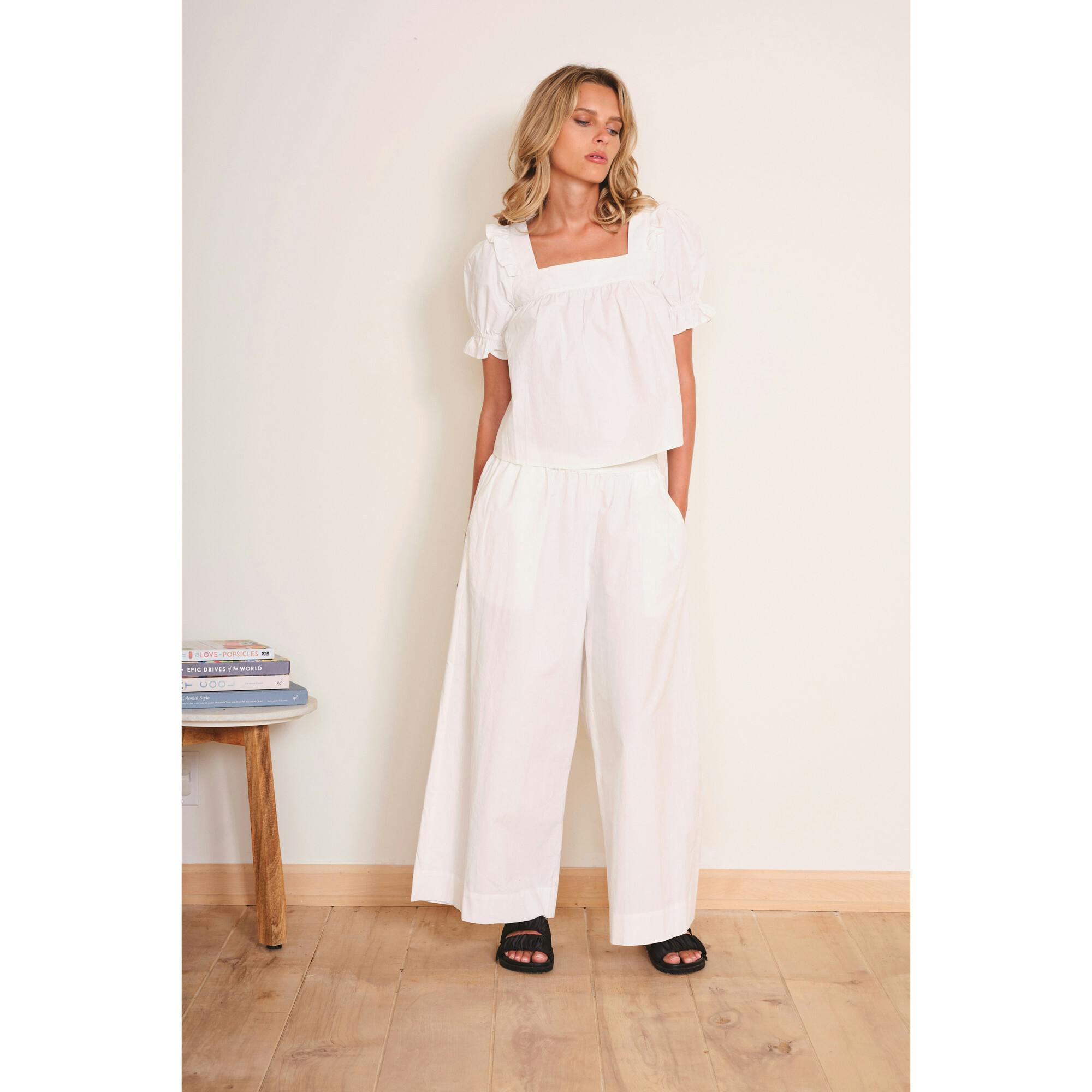 Women's Greta Woven Square Neck Boxy Fit Top