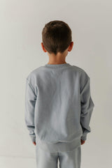 Boys Dario Graphic Sweatshirt in Blue Fog