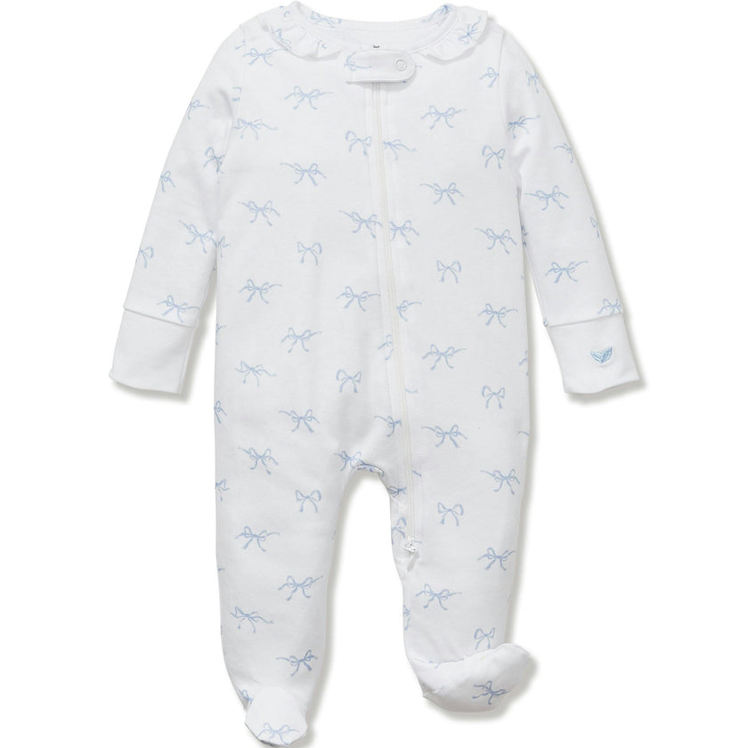 Baby's Pima Romper in Something Blue Bows