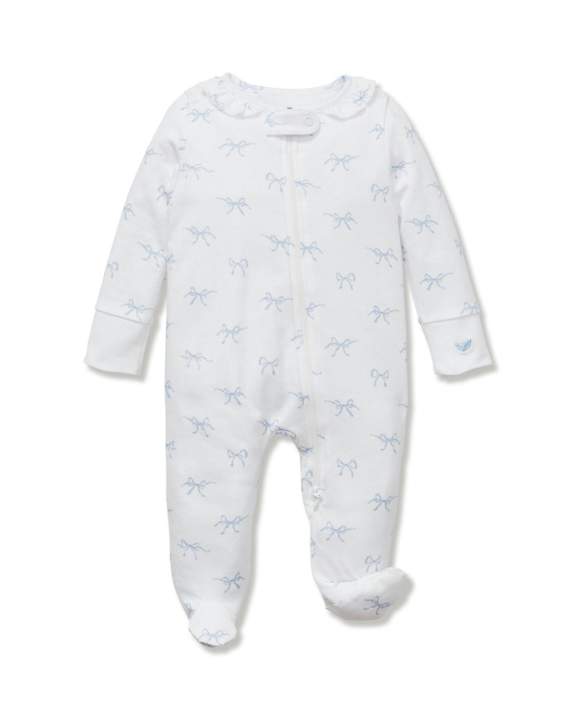 Baby's Pima Romper in Something Blue Bows