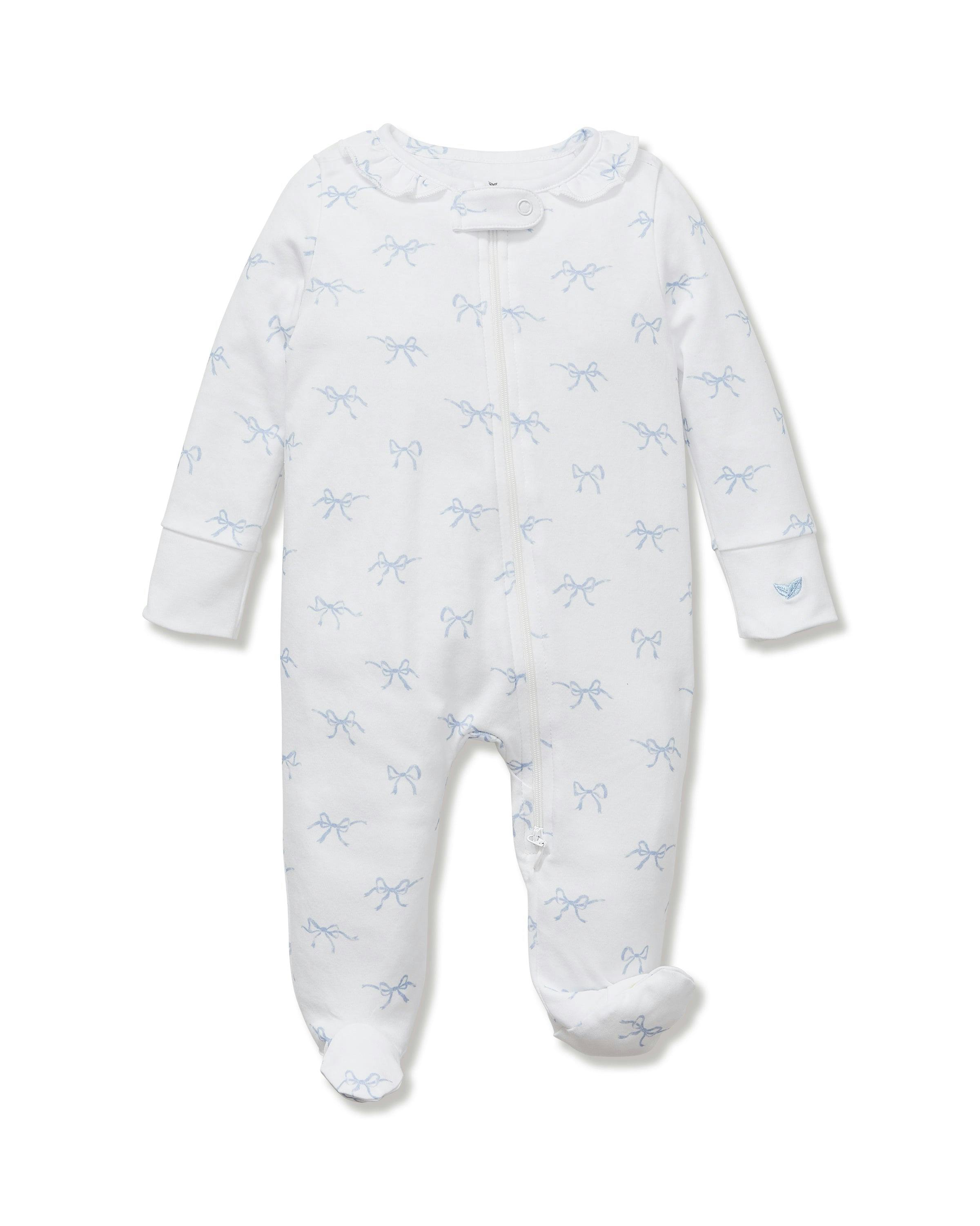 Baby's Pima Romper in Something Blue Bows
