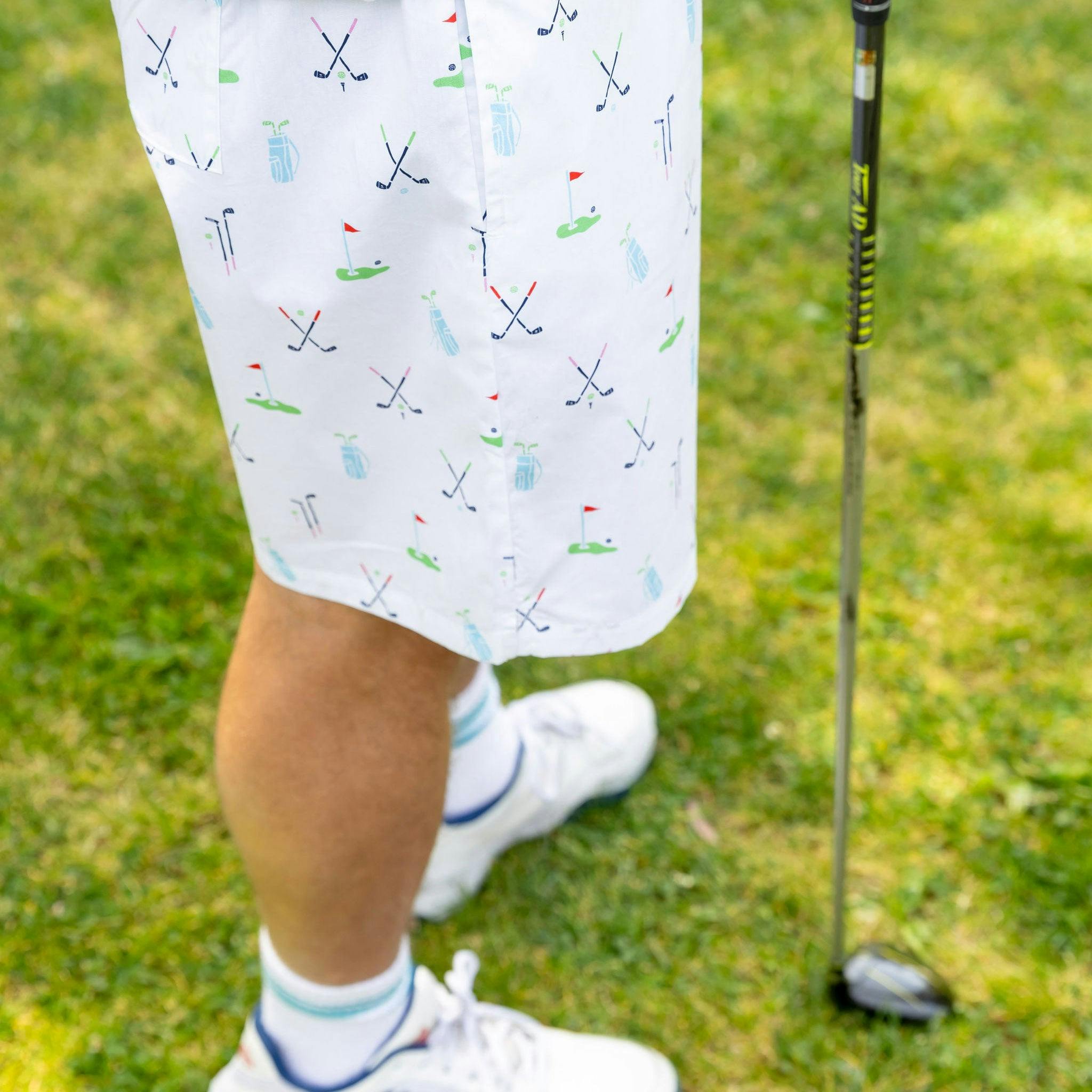 Men's Golf Sleep Shorts - Organic Cotton Poplin