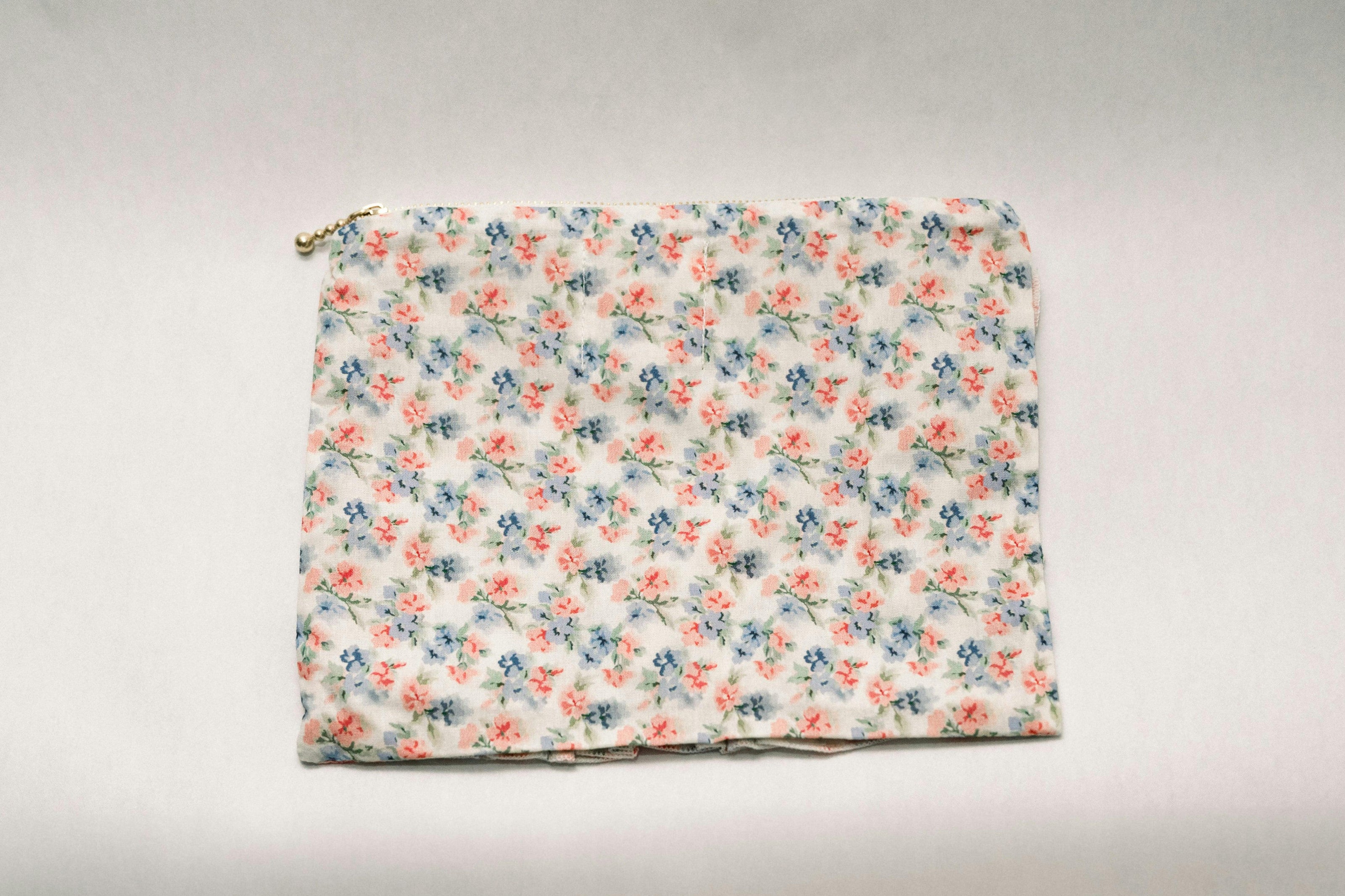 April Posies Timeless Floral Ruffle Zipper Pouch