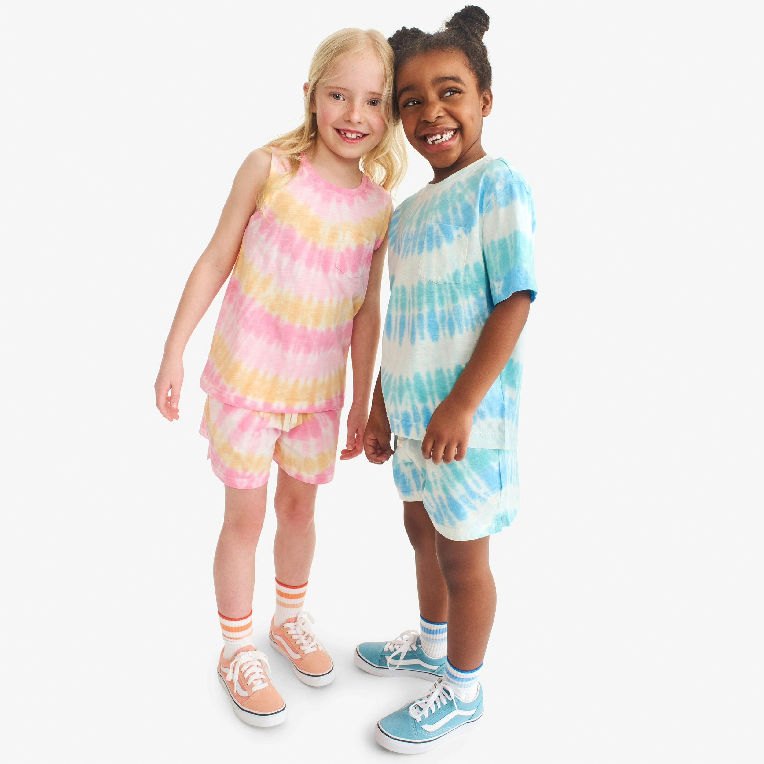 Kids pocket tank in tie-dye
