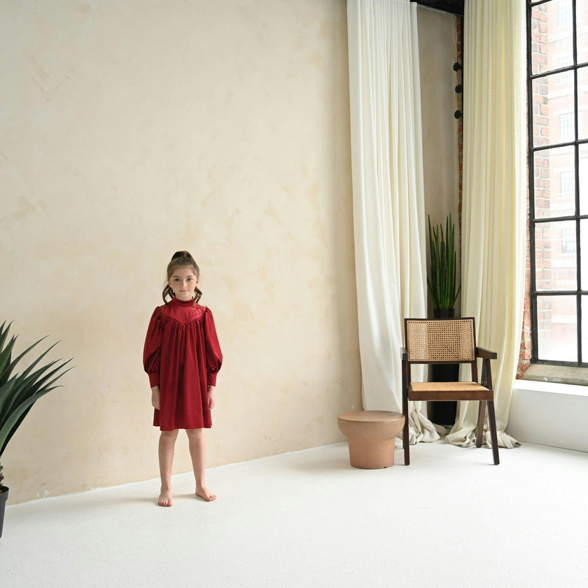 Rachel dress (ruby-red velvet)