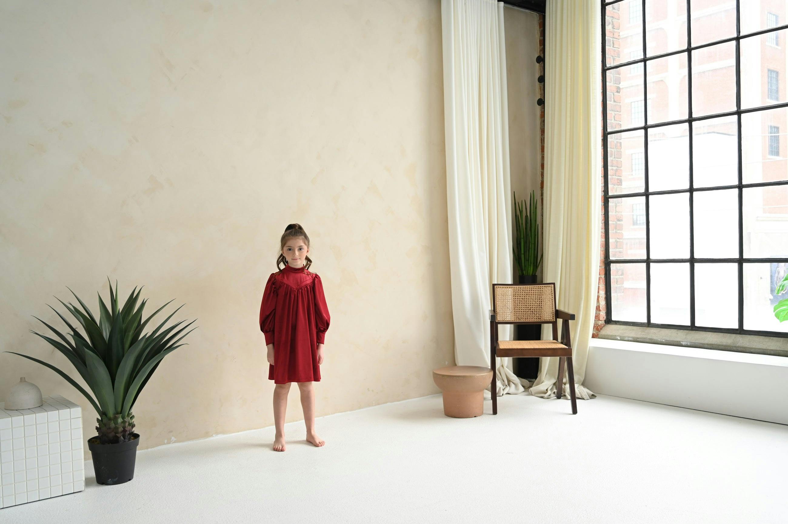 Rachel dress (olive-green velvet)