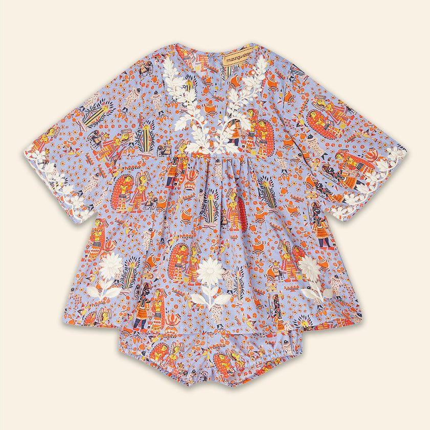 Kids Mia Dress Bihar Blessings Periwinkle