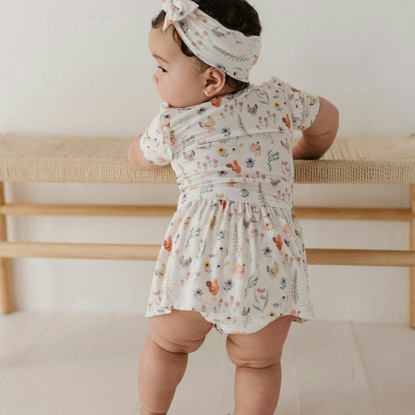 Girl's Short Sleeve Bodysuit Dress Set
