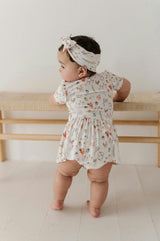 Baby Girl Short Sleeve Bodysuit Dress Set in Honey Bees
