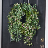 Wild Vines - Mixed Foliage, Peperomia Leaf & Wandering Dude All Season Greenery Front Door Wreath