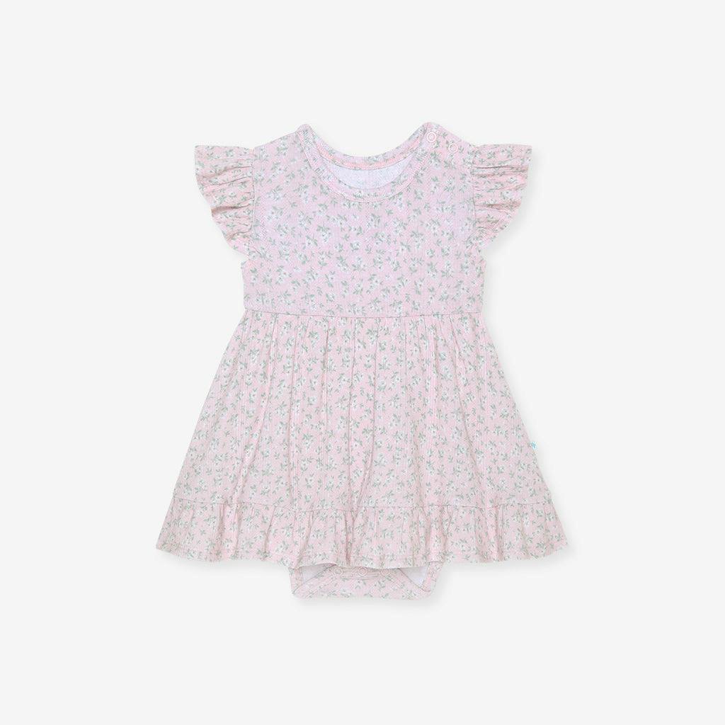 Andina Rose Pointelle Ruffled Bodysuit Dress
