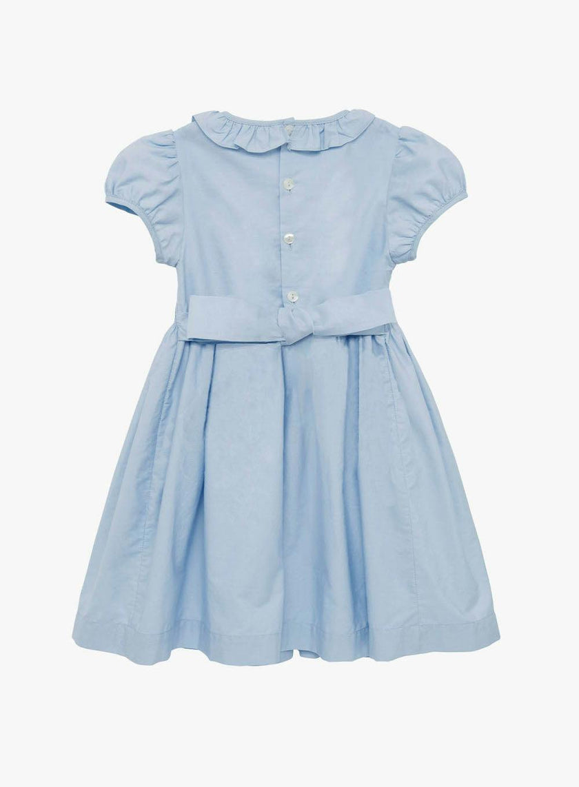 Willow Rose Hand Smocked Dress in Cornflower Blue