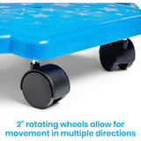 Blue Indoor Scooter Board with Safety Handles for Kids Ages 6-12