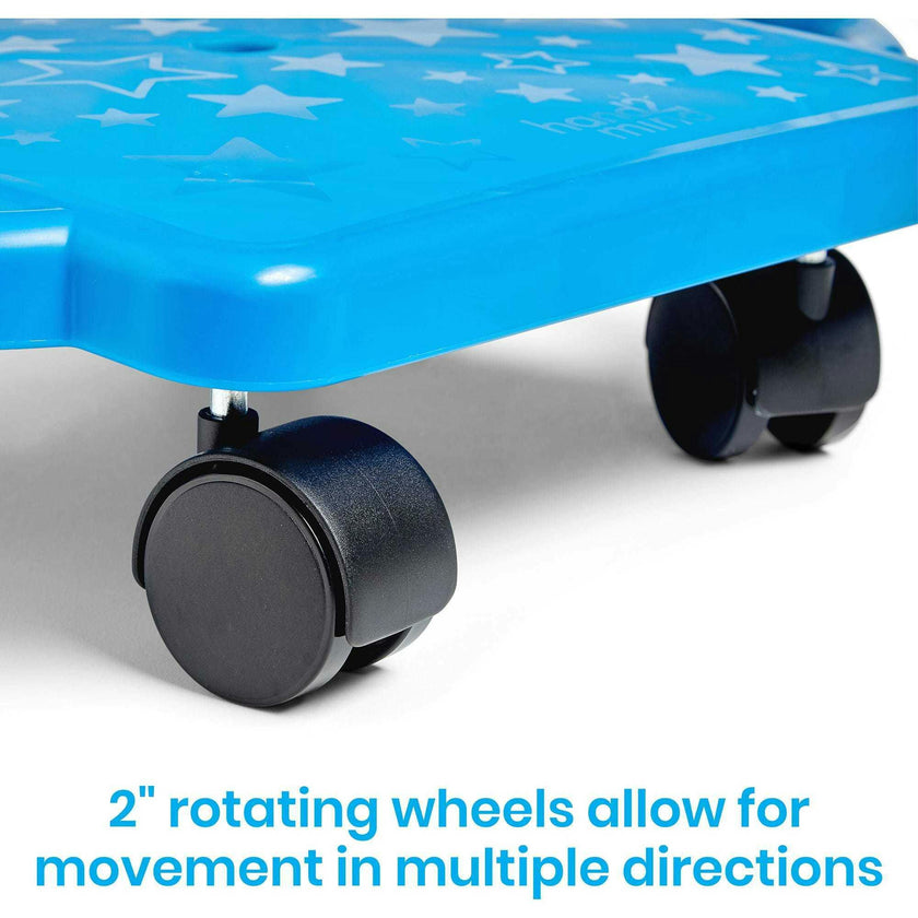 Blue Indoor Scooter Board with Safety Handles for Kids Ages 6-12