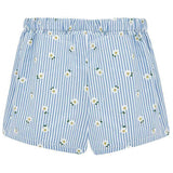 Blue Striped Daisy Shorts