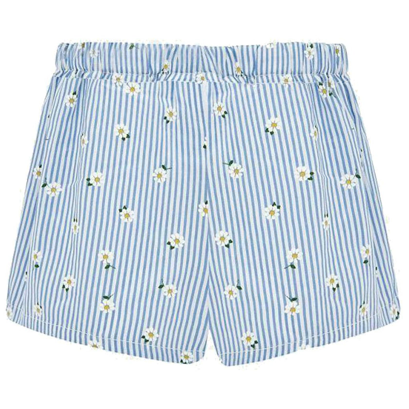 Blue Striped Daisy Shorts