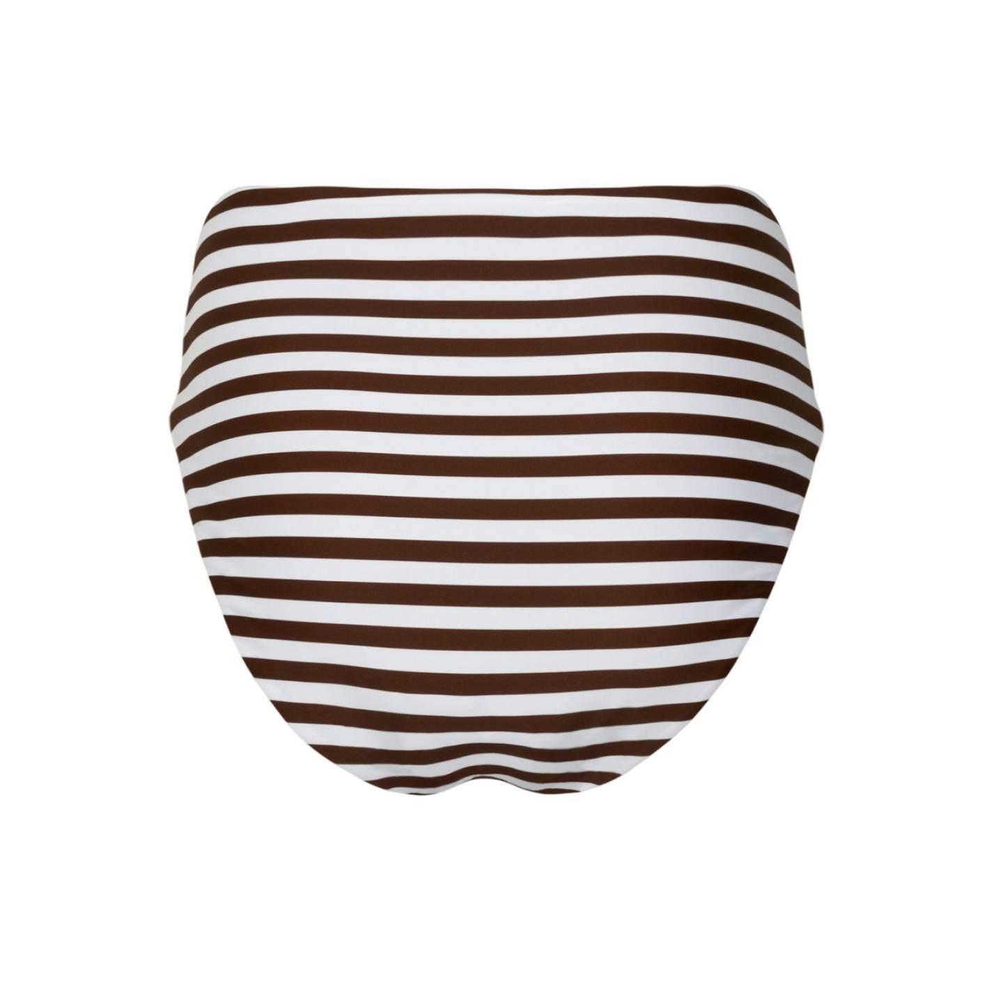 women's cocoa stripe high waist bikini bottom
