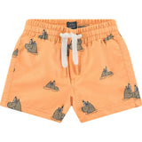 All-Over Swimming Graphic Print Swim Trunks