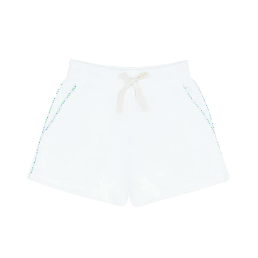 boys shell white french terry short